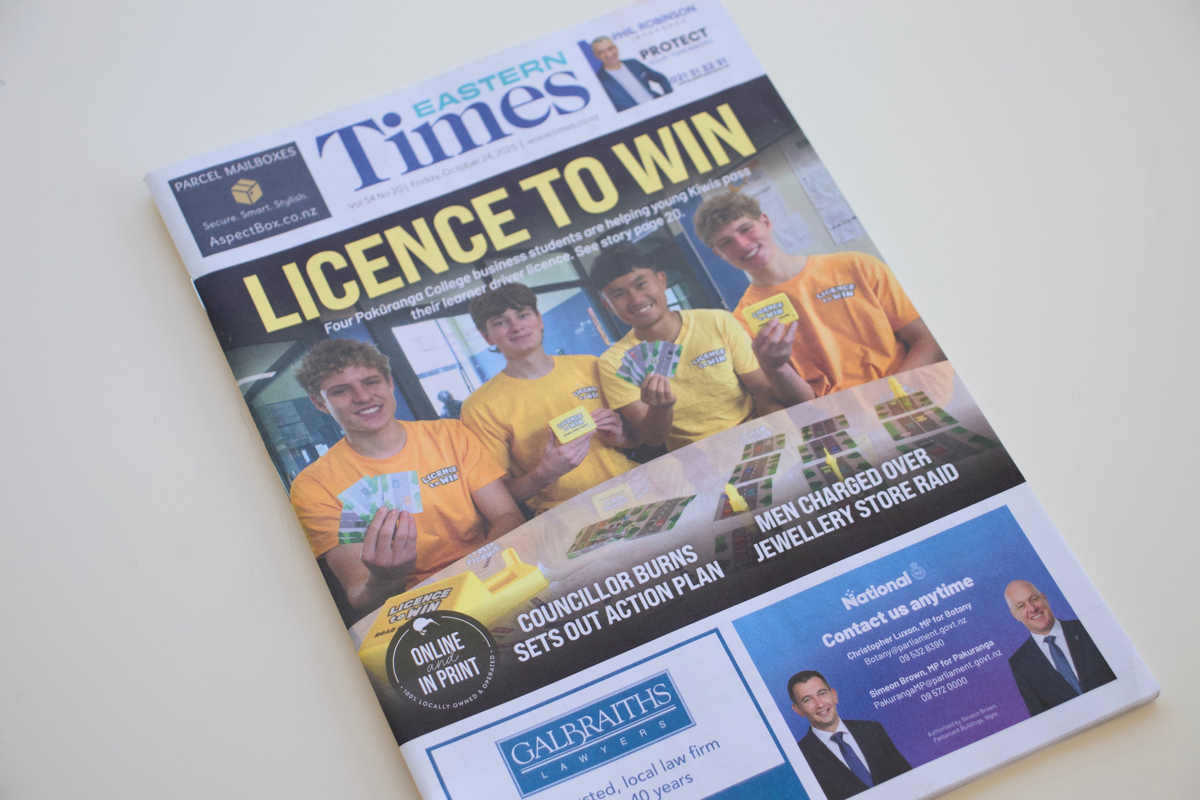 Licence to Win on the front page!
